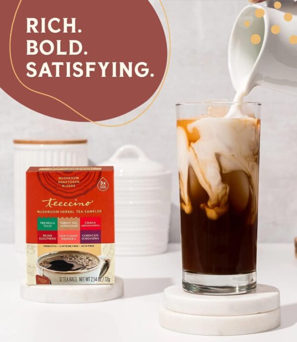 Teeccino Mushroom Herbal Tea - Mushroom Adaptogen Tea Sampler - Image 4