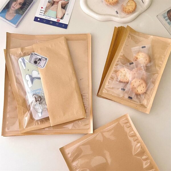 200 Pcs Kraft Paper Bakery Bags With Window for Bread - Image 2