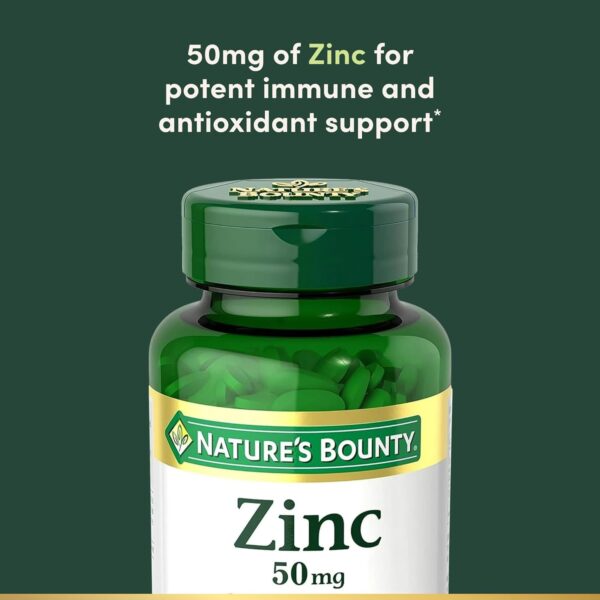 Nature's Bounty Zinc 50mg, Immune Support & Antioxidant Supplement - Image 4