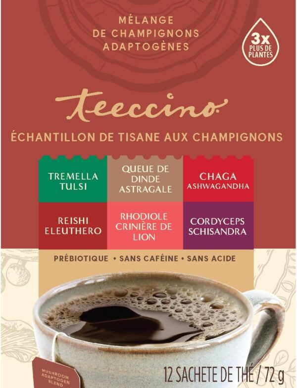 Teeccino Mushroom Herbal Tea - Mushroom Adaptogen Tea Sampler - Image 5
