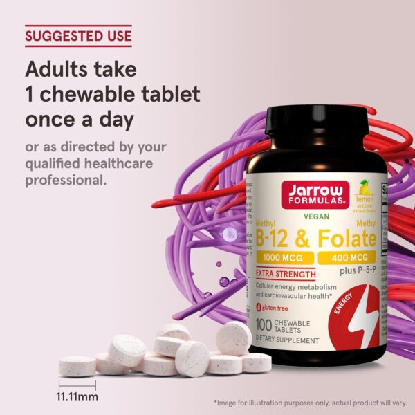 Jarrow Formulas Methyl B-12 1000 MCG and Methyl Folate 400 MCG - Image 2