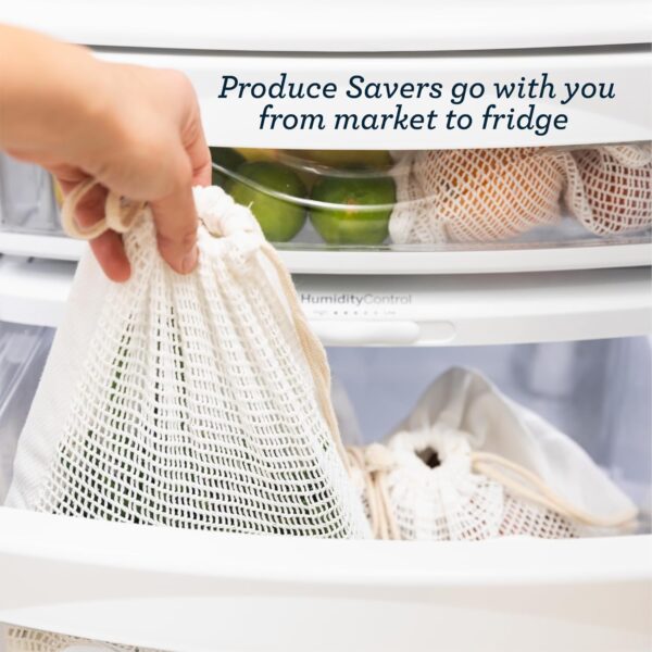 Produce Savers - 5-Pack Washable Organic Cotton Bags - Image 4