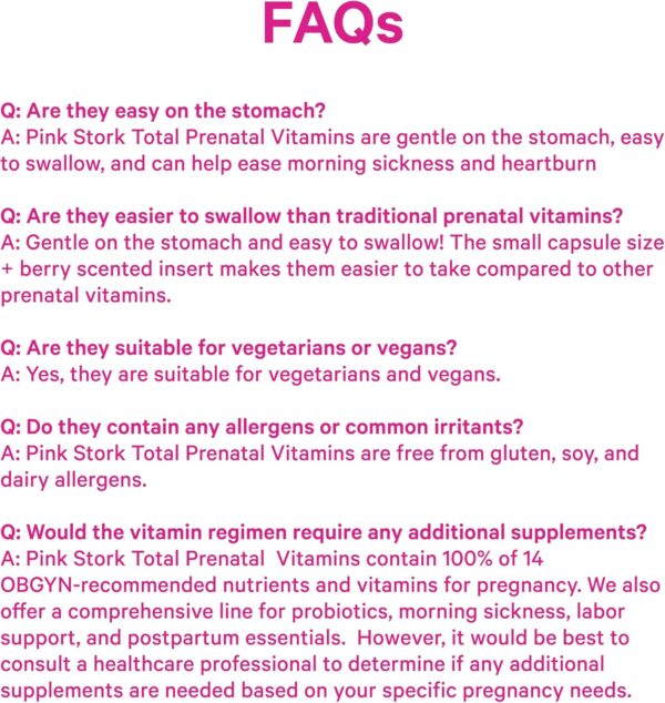 Pink Stork Total Prenatal Vitamins with DHA - Image 2
