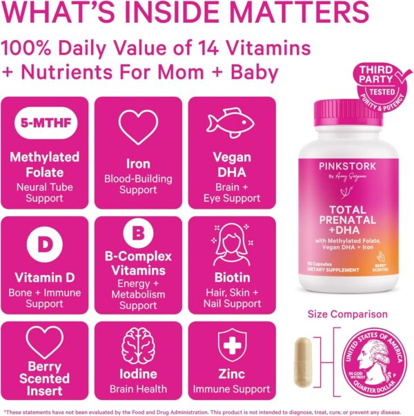 Pink Stork Total Prenatal Vitamins with DHA - Image 5