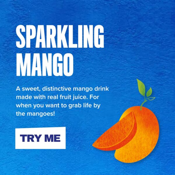 Rubicon 24 Pack Sparkling Mango Flavoured Fizzy Drink - Image 4
