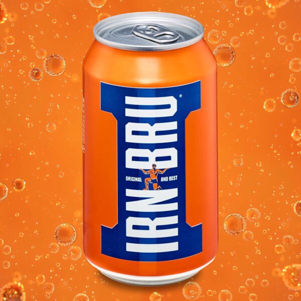IRN-BRU Regular, 24 Pack Iconic Flavoured Fizzy Drinks Multipack Cans - Image 5
