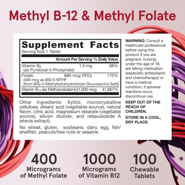Jarrow Formulas Methyl B-12 1000 MCG and Methyl Folate 400 MCG - Image 4