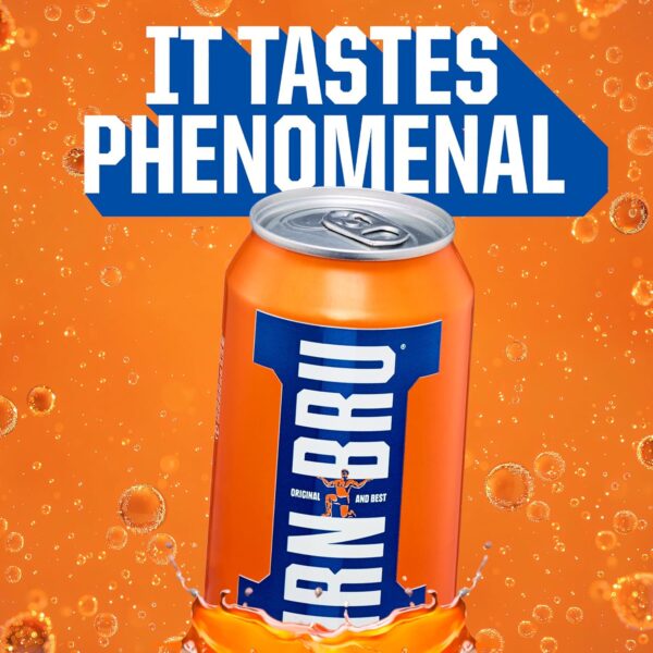 IRN-BRU Regular, 24 Pack Iconic Flavoured Fizzy Drinks Multipack Cans - Image 2