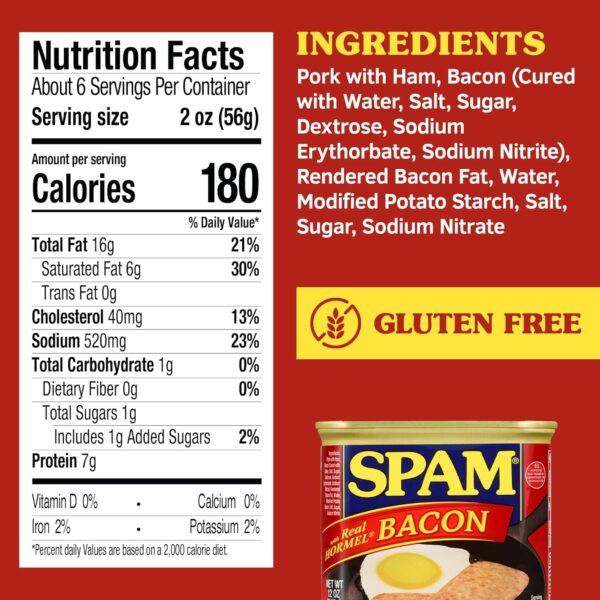 SPAM with Real HORMEL Bacon, 7 g protein - Image 5