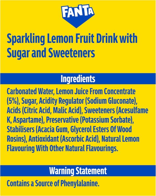 Fanta Lemon, 8 x 330ml, Official Beetle juice - Image 3