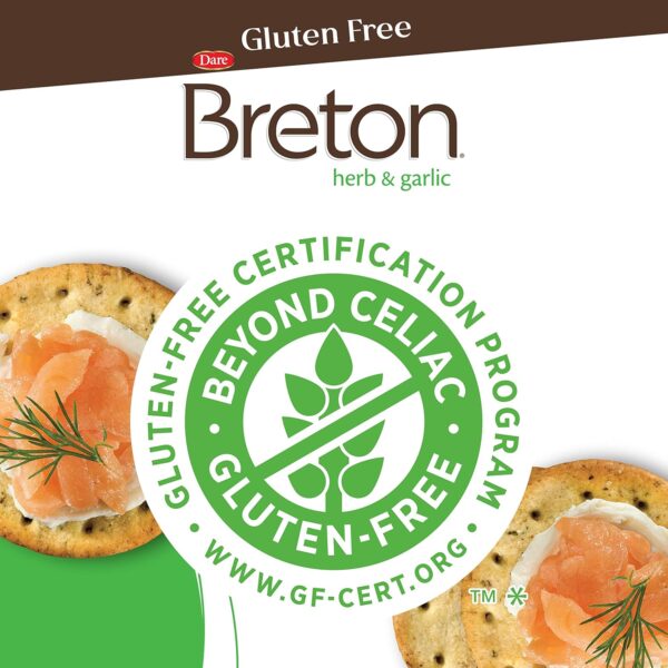 Breton Crackers, Gluten Free Herb & Garlic, Pack of 3 - Image 3