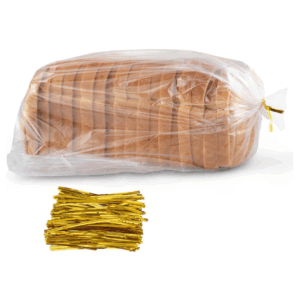 Bread Bags with Ties, Reusable, 200 Clear Bags and 200 Ties