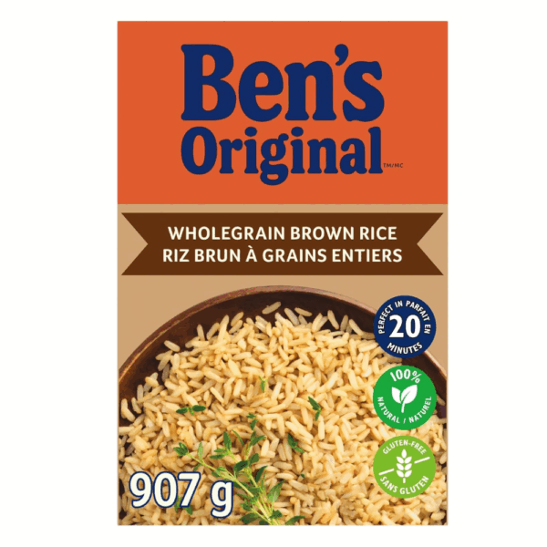 Whole Grain Brown Rice, Boxed Rice, 907g Box