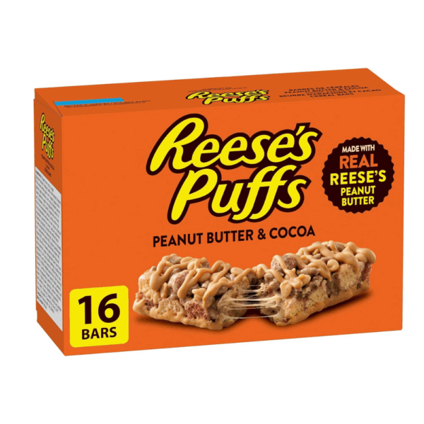 Reese's Puffs - Family Pack Size - Peanut Butter and Cocoa Flavour Cereal Bars