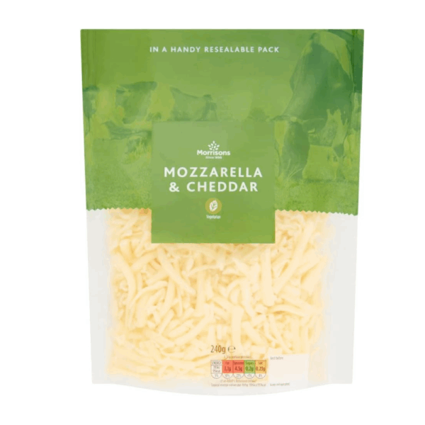 Morrisons Grated Mozzarella & Cheddar Mix 240g