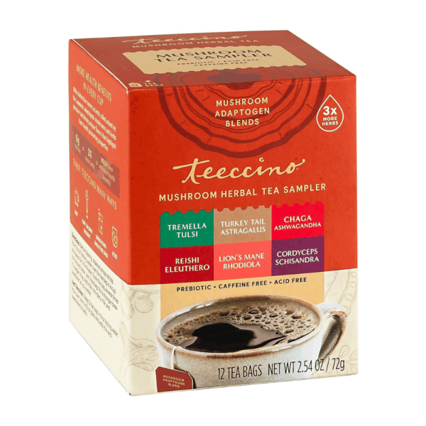 Teeccino Mushroom Herbal Tea - Mushroom Adaptogen Tea Sampler