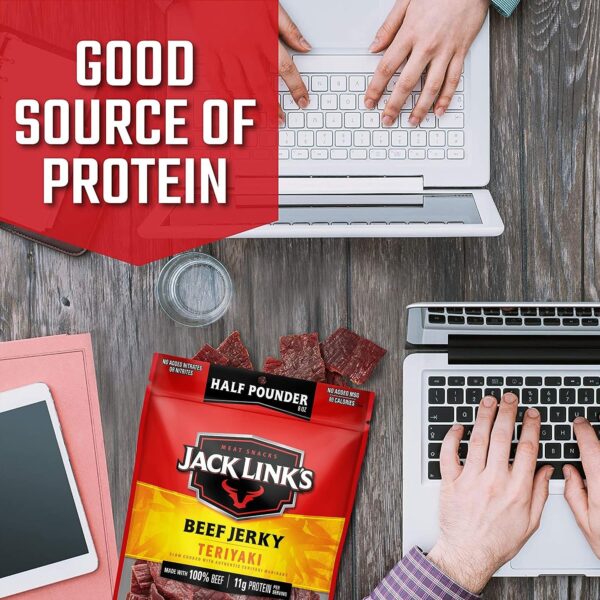 Jack Link's Beef Jerky, Teriyaki, ½ Pounder Bag - Flavorful Meat Snack - Image 2